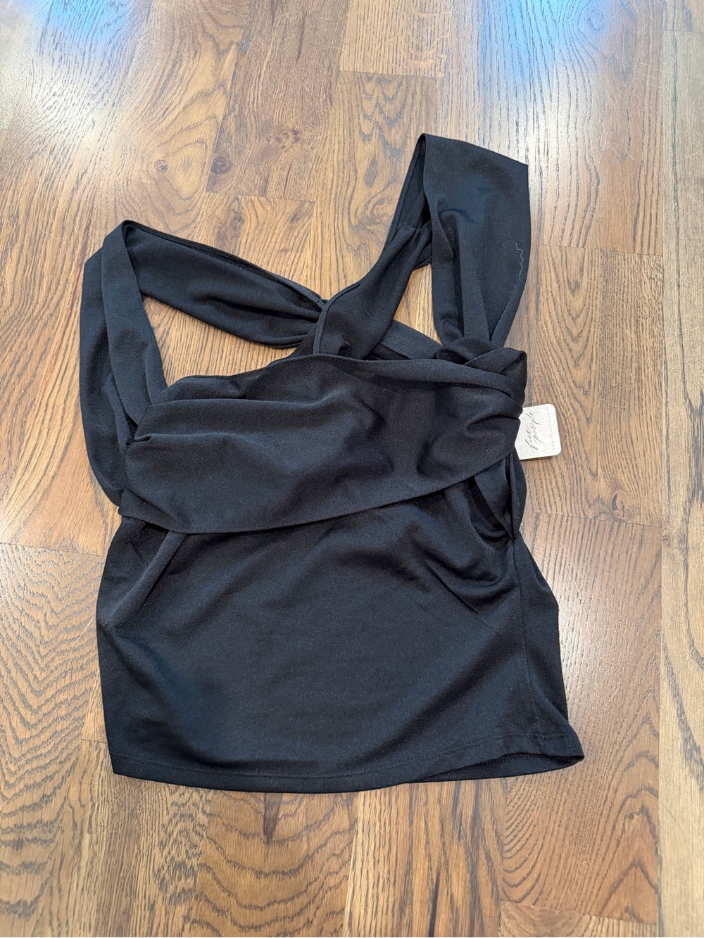 Black Twist-Front Crop Top